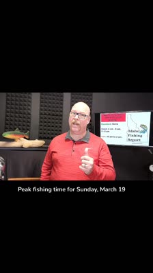 Peak fishing time for Sunday, March 19